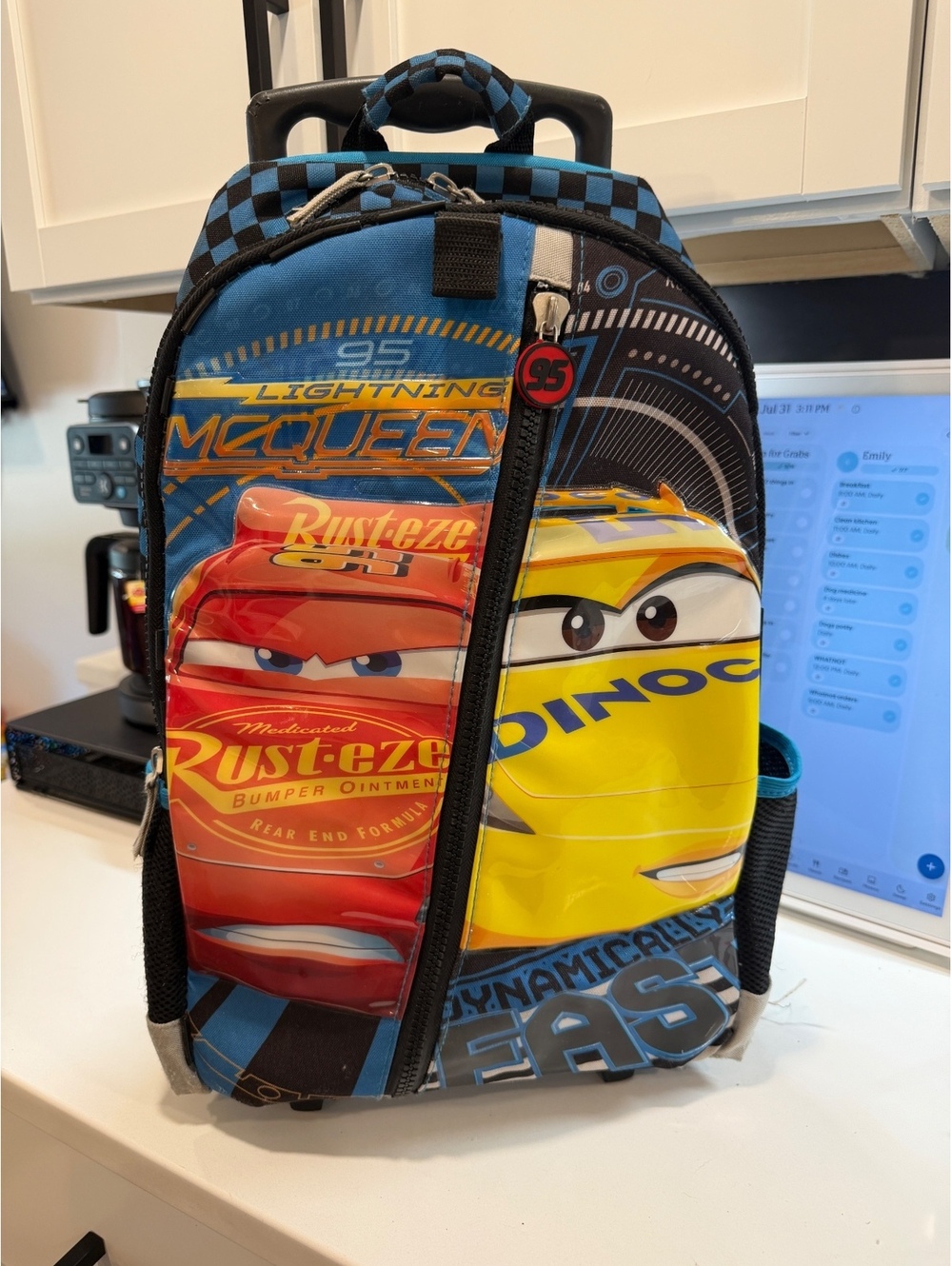 2017 Disney Pixar Cars Lightning McQueen and Cruz Ramirez Rolling Backpack